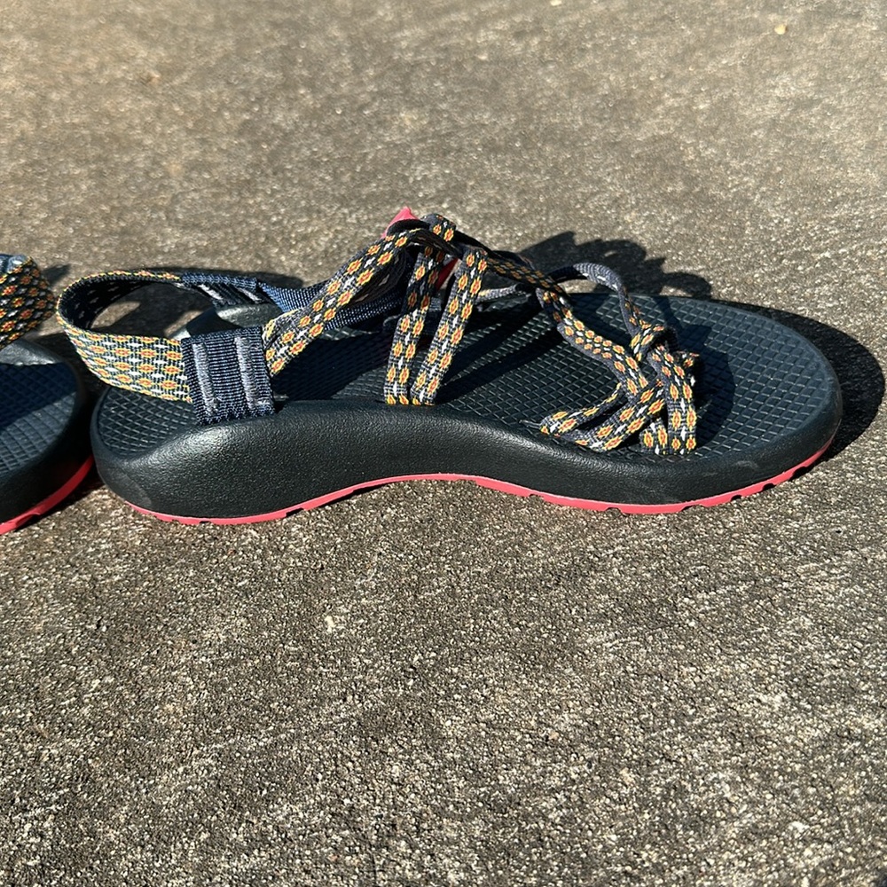 Chaco ZX/2 Hiking Sandals Strappy Waterproof Lightweight ~ Navy Blue/Orange/Pink - Picture 7 of 10